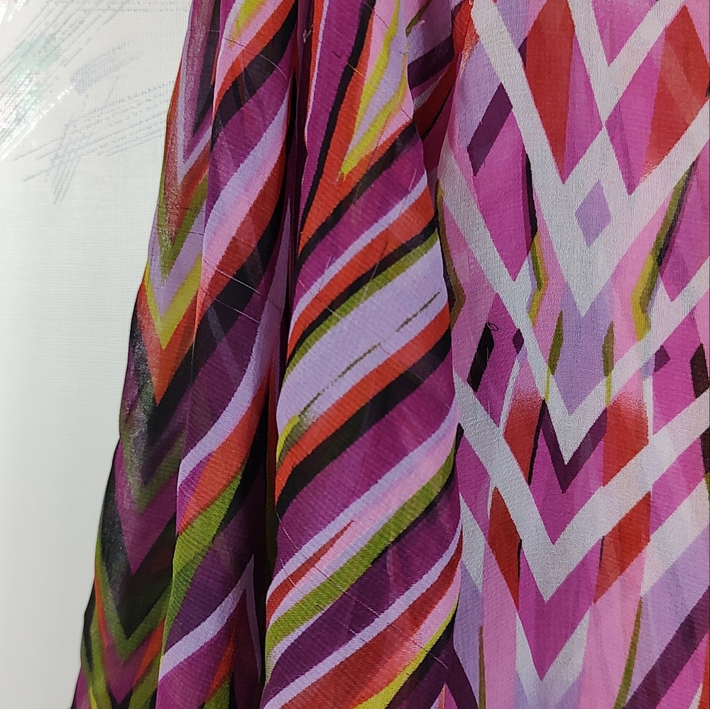 Black Rainn Pink Printed Blouse Large - Picture 5 of 12